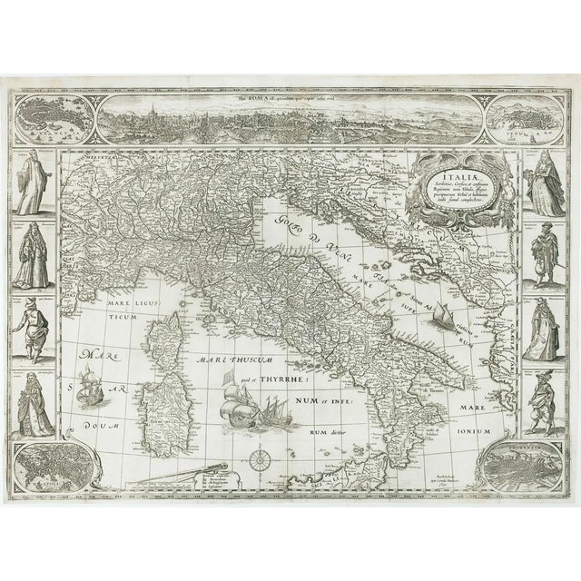 The First Carte-À-Figure Map of Italy For Sale