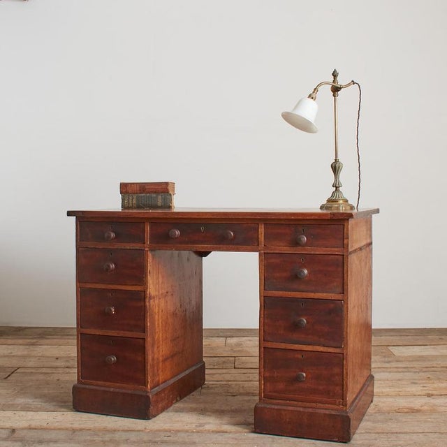 Vintage Victorian Pedestal Writers Desk, 1930s For Sale - Image 15 of 16