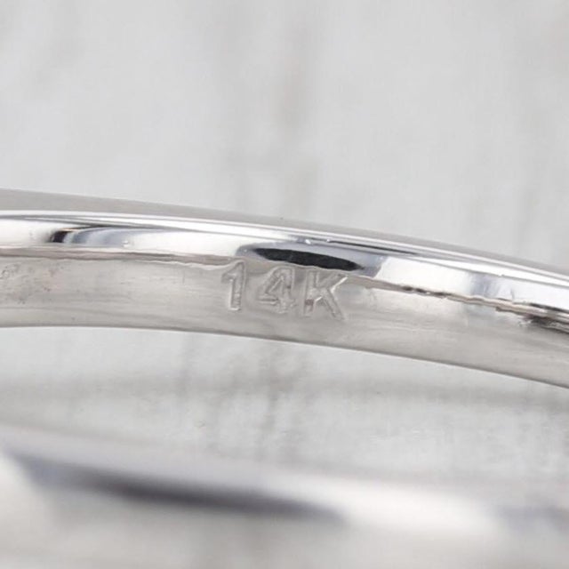 Silver 0.91ctw Princess Diamond Halo Engagement Ring 14k White Gold Size 7.75 For Sale - Image 8 of 8