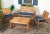 Modern Outdoor Living Set in Brown & Navy - 4 Pieces For Sale - Image 3 of 8