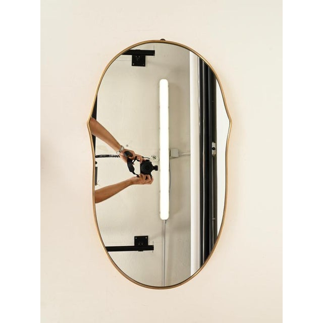 Italian Organic Brass Mirror attributed to Gio Ponti, Italy, 1950s For Sale - Image 9 of 13