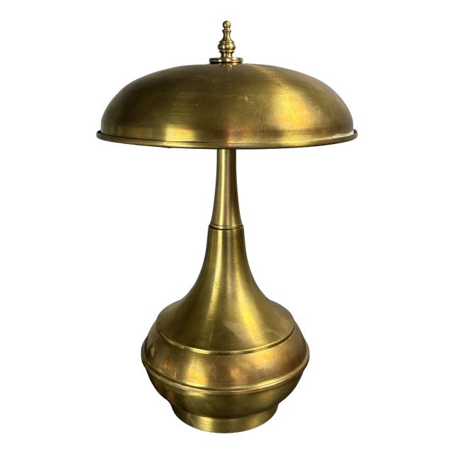 Mid-Century Modern Italian Brass Dome Mushroom Table Lamp, 1960s For Sale