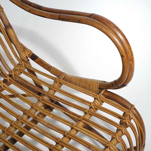 Rattan Lounge Chair, 1950s For Sale - Image 9 of 13