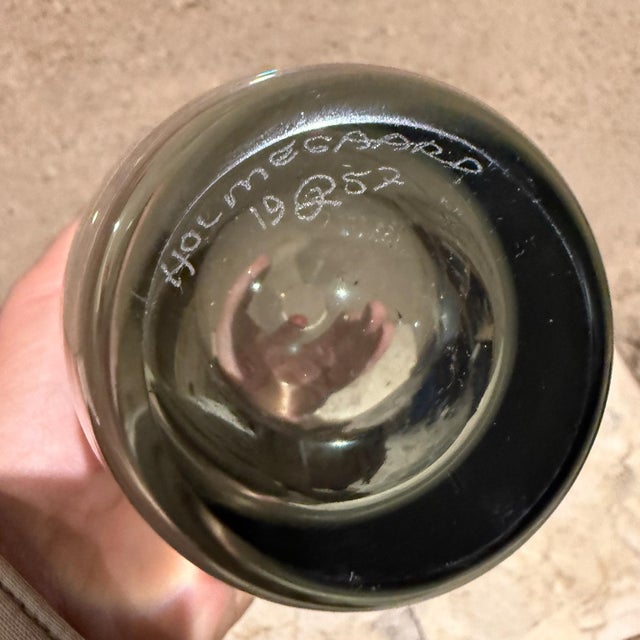 Glass 1957 Smoke Grey Torpedo Glass Vase Per Lütken Holmegaard For Sale - Image 7 of 10