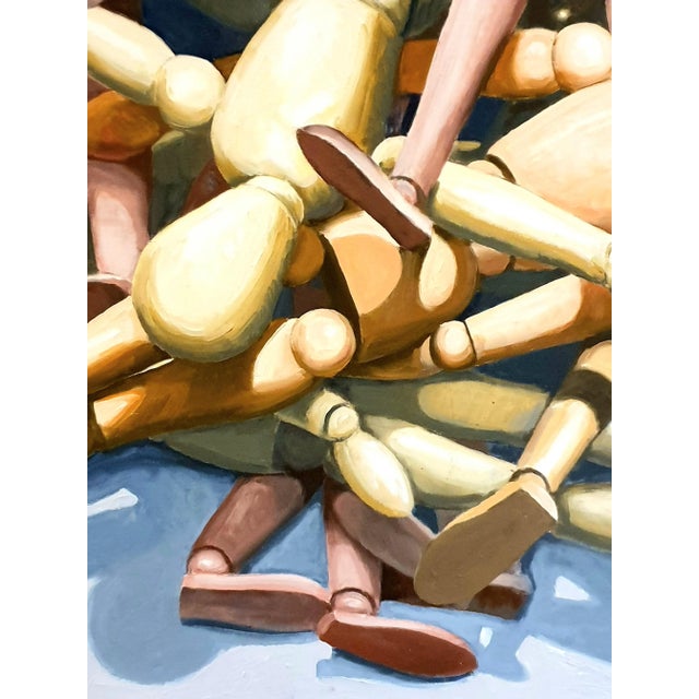 Abstract Large Scale Abstract Geometric Oil on Canvas. 'Artist's Lay Figures' by Derek Carruthers. For Sale - Image 3 of 11