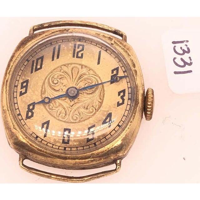 14 Karat Yellow Gold Concord Watch Head Fancy Art Deco Style Dial For Sale In New York - Image 6 of 9
