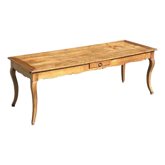 Antique French Farmhouse Kitchen Table in Fruitwood, 1860 For Sale