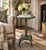 A charming Victorian marble top drinks table crafted in walnut and painted in antiqued light green. The elegant turned and...