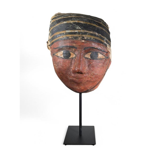 Ptolemaic Egyptian Cartonnage Mask For Sale - Image 10 of 18