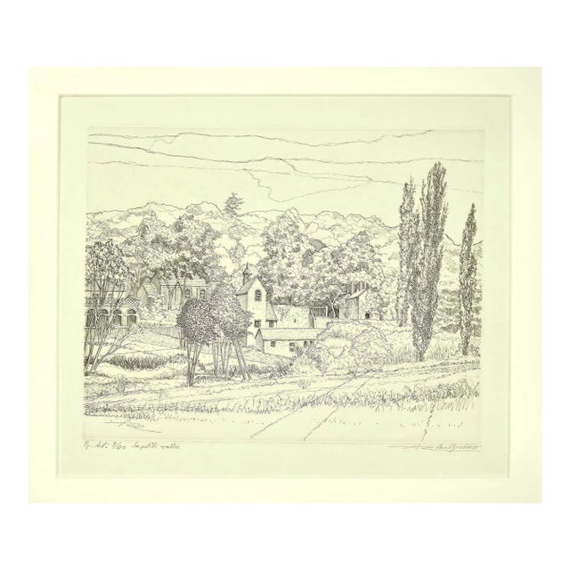 André Roland Brudieux, Landscape, Etching, 1970s For Sale