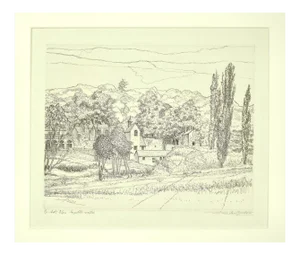 André Roland Brudieux, Landscape, Etching, 1970s