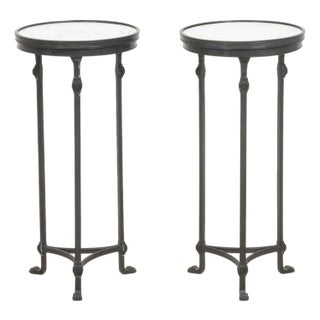 Theodore Alexander Mirrored Side Tables, Pair For Sale