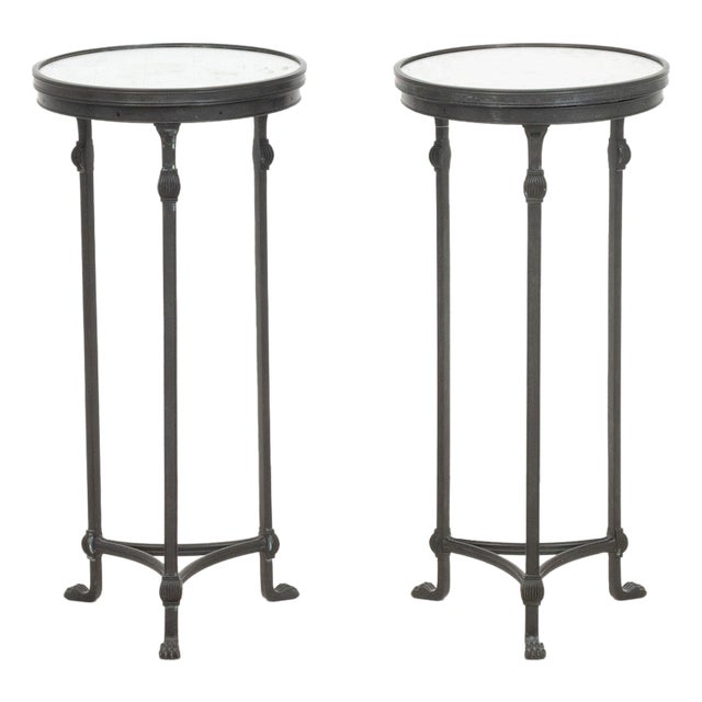 Theodore Alexander Mirrored Side Tables, Pair For Sale