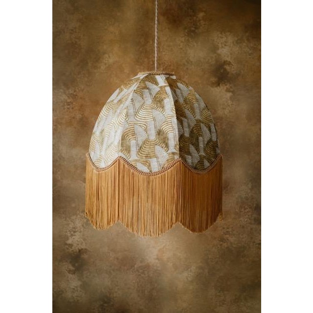 The Brigitte Gold Fringed Lampshade - Large For Sale - Image 4 of 7