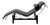 Modernist Chaise Longue in Black Leather and Chrome Metal, 1970s For Sale