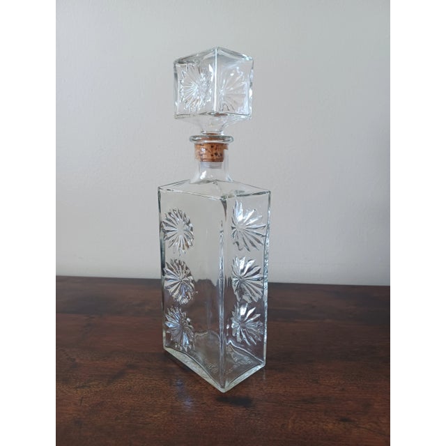 Mid-Century Modern 1960s "Mad Men" Style Heavy Glass Decanter For Sale - Image 3 of 10