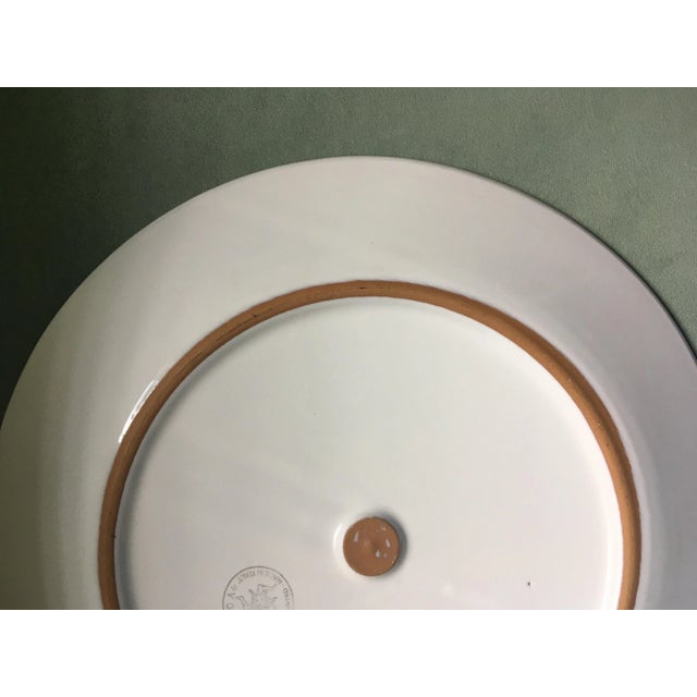 Vintage Caleca Peach Floral Italian Ceramic Serving Platter For Sale - Image 11 of 13