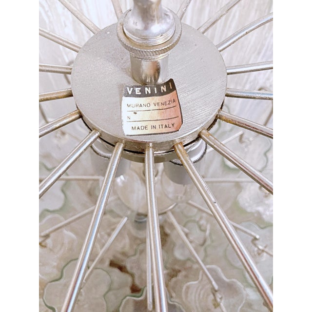 Mid 20th Century Vintag Mid 20th Century Venini Layered Chandelier With Tronchi Glass For Sale - Image 5 of 7