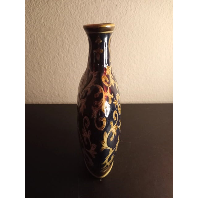 This is a Cobalt Blue 9" Moon Flask Vase Procured at auction BOX E