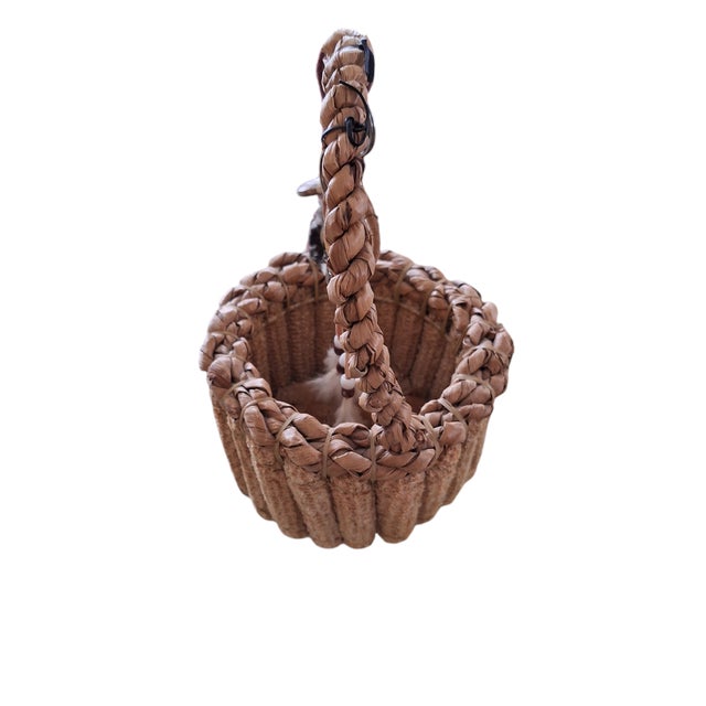 Late 20th Century Corn Cob Handled Basket With Feathers and Charms For Sale In Austin - Image 6 of 10