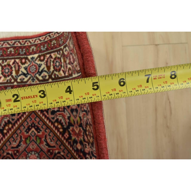 Fine Bidjar Rug 2’10” X 4’8” Red Wool Vintage Traditional Hand-Knotted Carpet For Sale - Image 10 of 12
