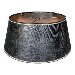 Vintage Mid-Century Stiffel Style Faux Alligator Bouillotte Lamp Shade For Sale