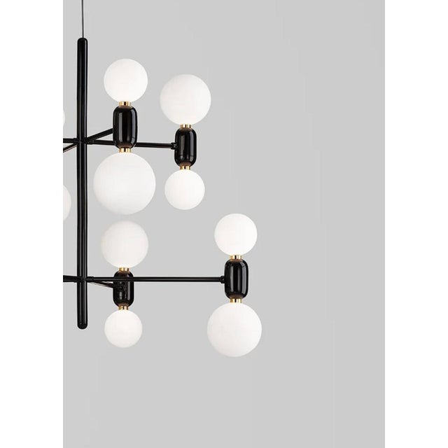 Aballs Chandelier 8 Black Suspension Lamp by Jaime Hayon for Parachilna For Sale - Image 6 of 12