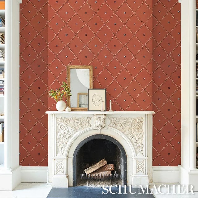 Not Yet Made - Made To Order Schumacher x Backdrop Colette Wallpaper In Red For Sale - Image 5 of 5