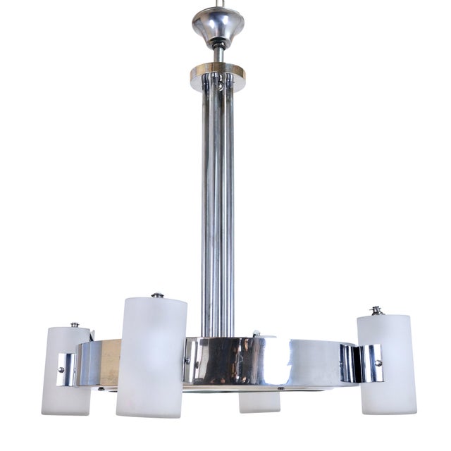Ceiling Lamp with Cylindrical Glass Shades, 1930s For Sale - Image 6 of 16