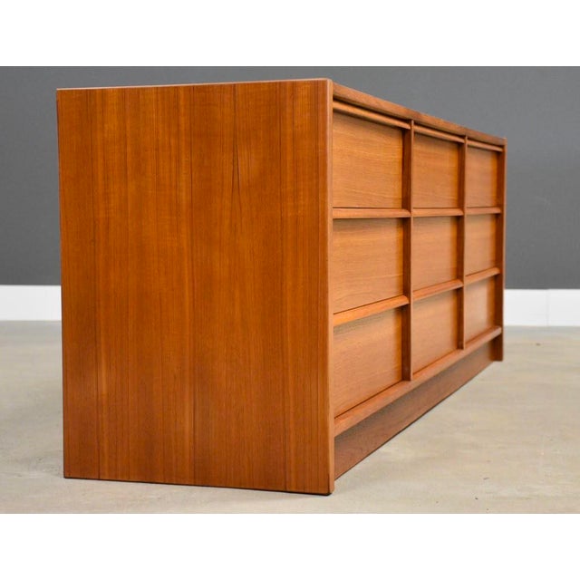 1960s Danish Modern Teak 77” Dresser by New Furniture For Sale In Boston - Image 6 of 10