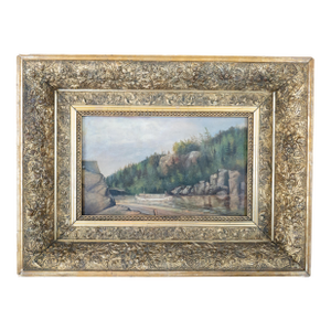 19th Century American Hudson River School Landscape Painting of a River or Canal