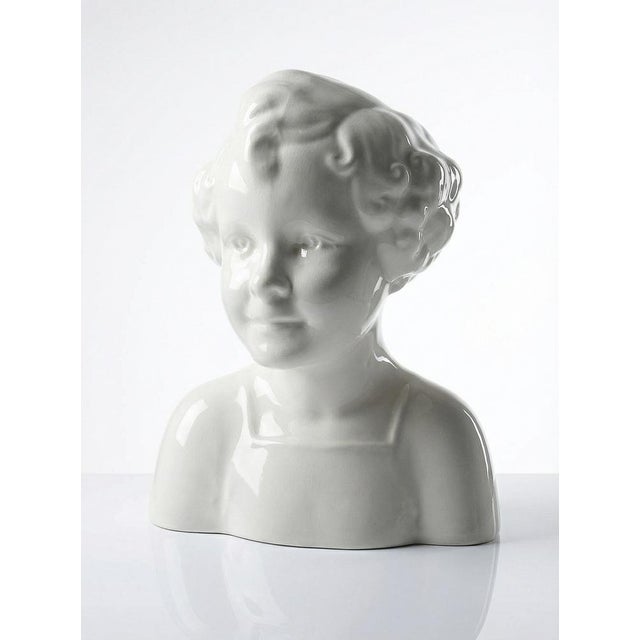 Large Art Deco Faience Bust from Sarreguemines, 20th Century For Sale - Image 17 of 17