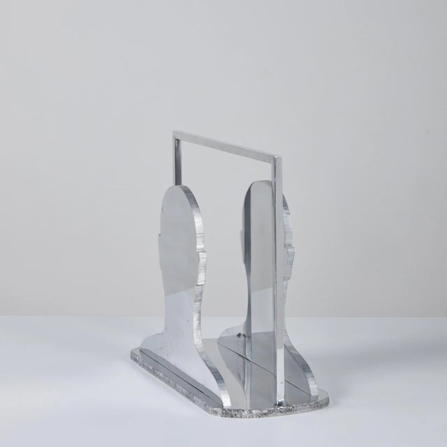 Metal Aluminum Silhouette Magazine Rack For Sale - Image 7 of 10