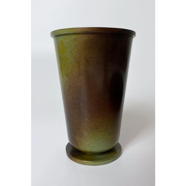 Mid-Century Modern 1930s Bronze Plate and Vase by Ystad Brons For Sale - Image 3 of 7