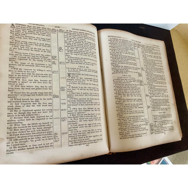 Mid 19th Century Holy Bible With a Leather Embossed Binding/Cover Circa 1851 For Sale - Image 10 of 12