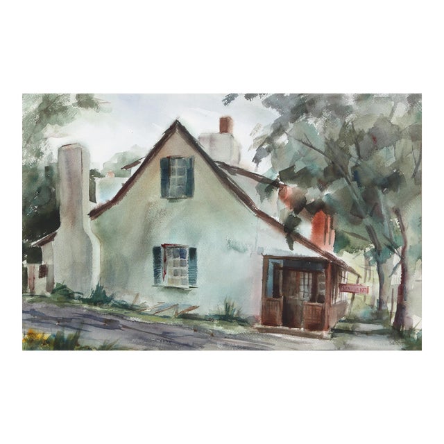 1960s "Flea Market P2.46" Watercolor Painting by Eve Nethercott For Sale