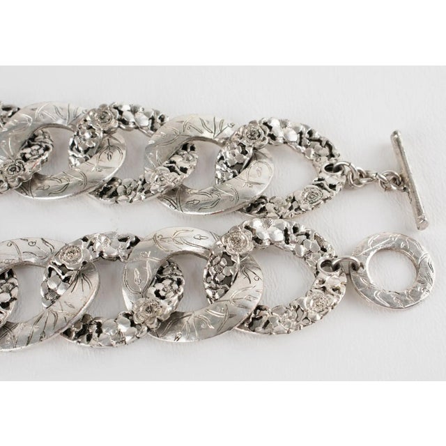Kenzo Paris Silver Plate Floral Choker Necklace For Sale - Image 9 of 10