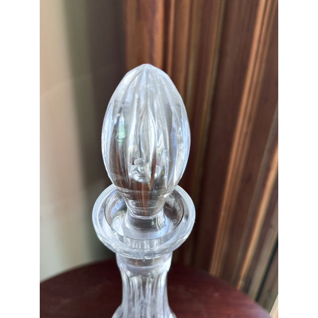 Antique American Brilliant Cut Glass Decanter Hobstar Pattern Crystal With Stopper For Sale - Image 12 of 14