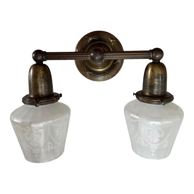 Antique Double Wall Sconce Completely Restored Original Patina For Sale