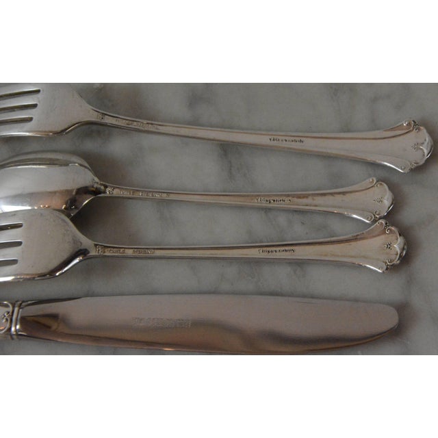Towle Sterling Silver Flatware Set Chippendale Pattern 39 Pieces For Sale - Image 10 of 11