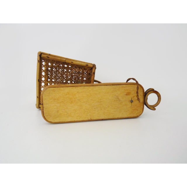 Lantern Wall Light in Rattan and Canework, 1960s For Sale - Image 8 of 9