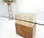 Travertine Leather Single Pedestal Glass Top Mid century Modern Rectangle Table For Sale - Image 6 of 12