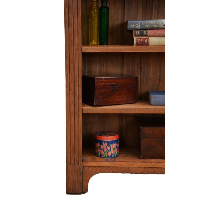 Wood Arts and Crafts Oak Open Bookcase, 1900 For Sale - Image 7 of 16
