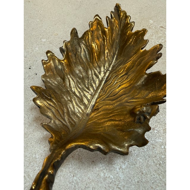 Vintage Brass Maple Leaf Dish / Catchall Bowl For Sale - Image 4 of 6