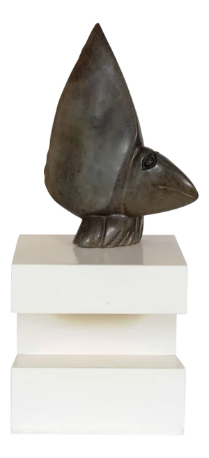 Stone Sculpture on Pedestal by David Bangura, 1990s