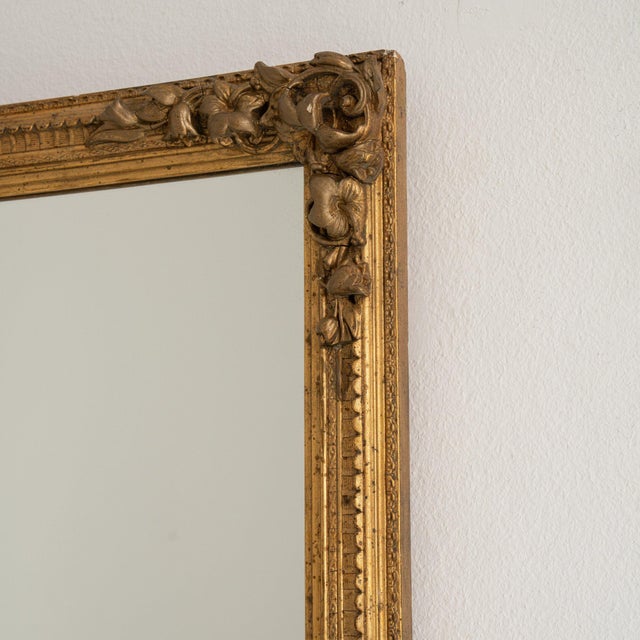 French Early 20th Century France Gold Wood Mirror For Sale - Image 3 of 7
