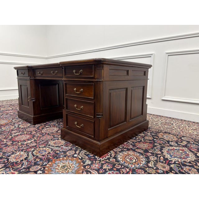 Large English Partner Desk For Sale - Image 6 of 18