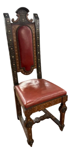 Moorish Inlaid Chairs, S/4