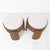 Wood Art Deco Ash Wood Stools in White Bouclé, 2000, Set of 2 For Sale - Image 7 of 8