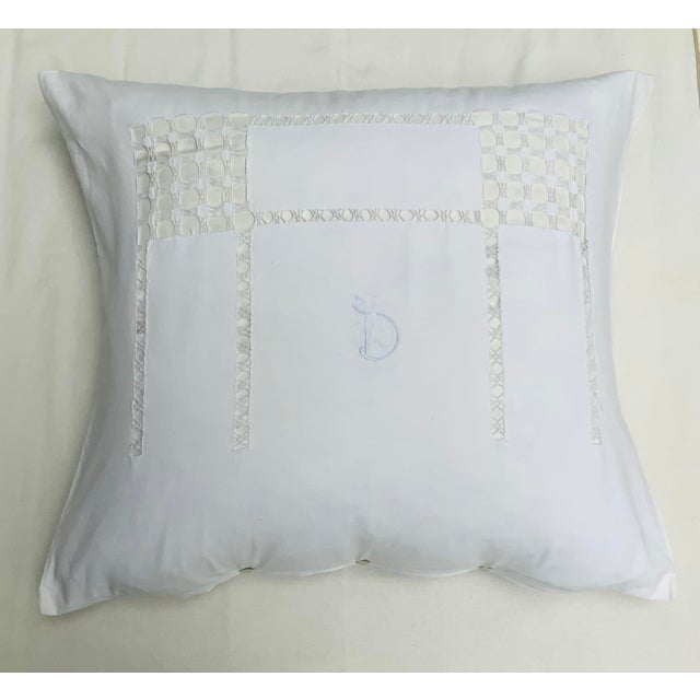 French Antique French Linen Euro Style Pillow Covers, Pair c.1900 For Sale - Image 3 of 12